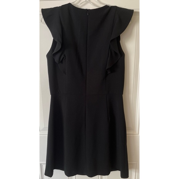 French Connection Size 10 Black Ruffle Mini Dress - Picture 5 of 7